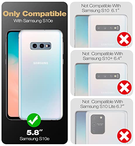 Dexnor for Samsung Galaxy S10e Case, [Built in Screen Protector and Kickstand] Heavy Duty Military Grade Protection Shockproof Protective Cover for Samsung Galaxy S10e (Army Green)