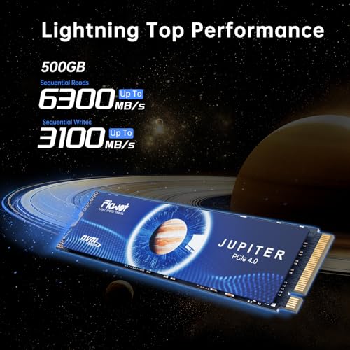 Fikwot FX991 M.2 SSD 500GB NVMe SSD M2 2280 PCIe Gen 4x4, Read Up to 6300MB/s, Internal Solid State Drive for PS5 Laptop Desktop 3D QLC NAND