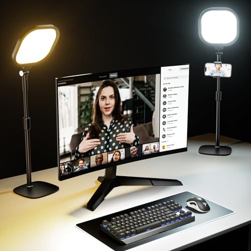 Zoom Lighting for Computer, Desk Lighting for Video Calls, 30 Light Models Adjustable Video Conference Light Webcam Lighting, Ring Light with Stand for Home Office CRI 97.8