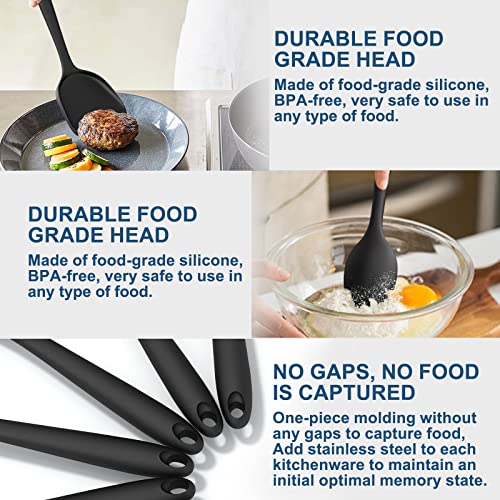 Silicone Kitchen Cooking Utensil Set, Fungun 25 Pcs Kitchen Utensils with Spatula, Spoon, Turner, Tongs, Heat Resistant Kitchen Gadgets Tools Set for Nonstick Cookware Black (Dishwasher, BPA Free)