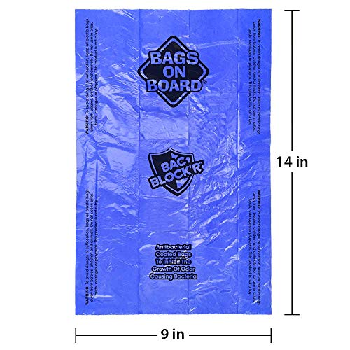 Bags on Board Dog Poop Bags - Strong, Leak Proof Dog Waste Bags - 9 x 14 Inches, 600 Blue Bags (3203940071)
