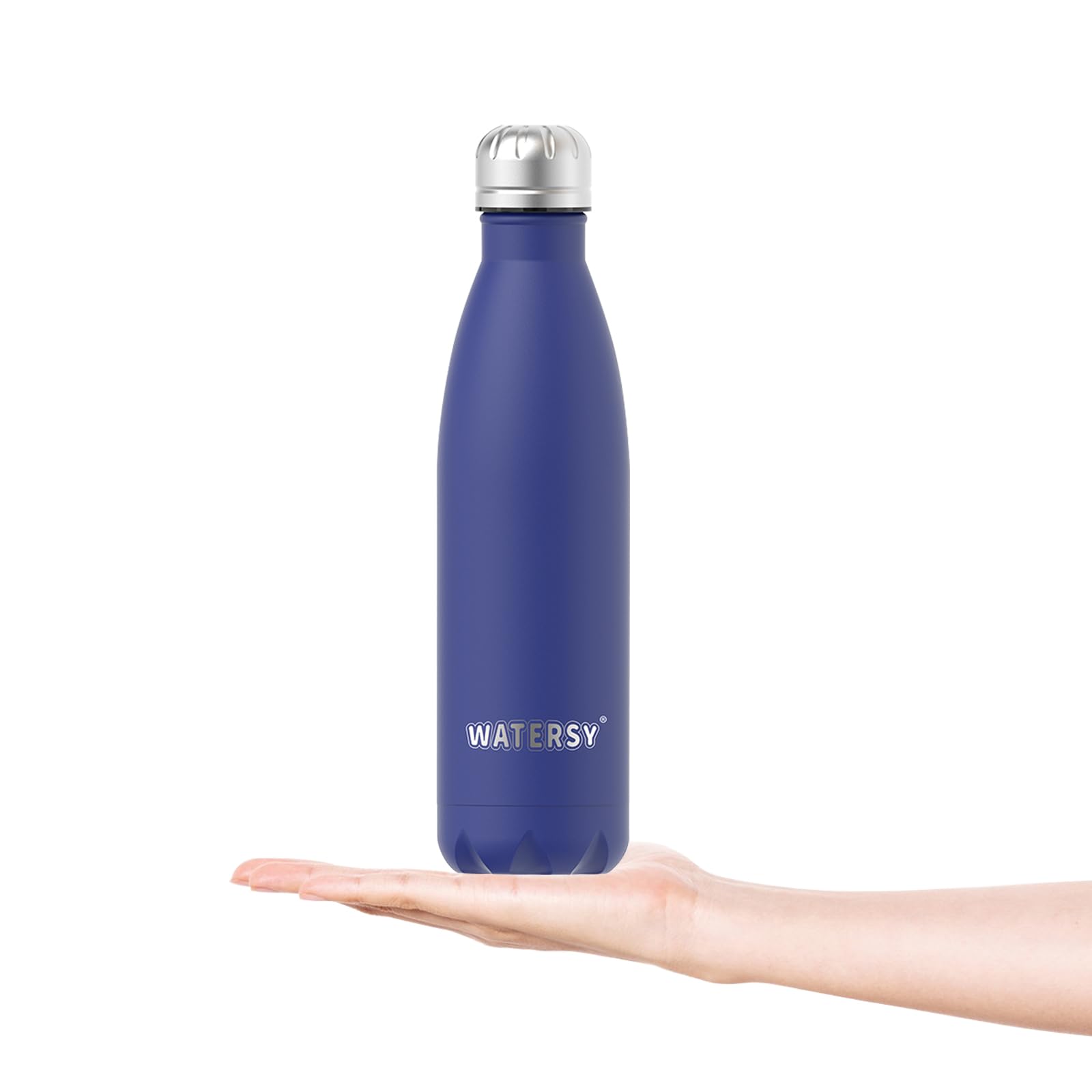 WATERSY Stainless Steel water bottles,17oz/500ml Insulated Water Bottles,Deep Blue metal water bottle Keeps Drink Cold and Hot,BPA Free kids water bottles for School,Gym,Travel,Sports