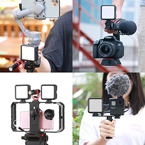 ULANZI VL49 2000mAh LED Video Light w 3 Cold Shoe, Rechargeable Soft Light Panel, Portable Photography Lighting for DJI OSMO Sony DSLR Canon Camera GoPro Vlogging