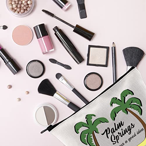 TSOTMO Palm Springs Bachelorette Party Favor Palm Springs Is Always A Good Idea Tropical Trip Matching Makeup Bag (Good idea Palm)