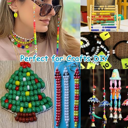1100 Pcs Beads,Pony Beads,Beads for Jewelry Making,Beads for Bracelets,Hair Beads,Craft Beads,Plastic Beads for Crafts,Hair Beads for Kids Girls,Kandi Beads,Clear Beads for Hair (Sparkle-Star)
