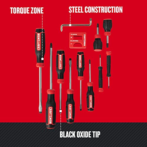 CRAFTSMAN Screwdriver Set, Bi-material, 12 Piece (CMHT65071N)