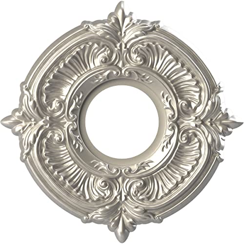 Ekena Millwork 13"OD x 3 1/2"ID x 3/4"P Attica Thermoformed PVC Ceiling Medallion (Fits Canopies up to 5"), Aged Dark Steel
