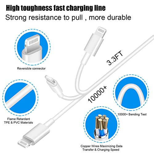 iPhone Charger Fast Charging Block,Dual Port Fast Apple iPhone Charger [Apple MFi Certified] 2Pack 20W Quick Double iPhone Wall Charger,6FT USBC to Lightning Cable for iPhone 14 ProMax/13/12/XS/iPad