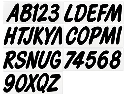 Hardline Products Series 400 Factory Matched 3-Inch Boat & PWC Registration Number Kit, Solid Black - BLK400EC