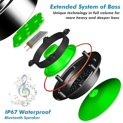 HAISSKY Bluetooth Shower Speakers, Portable Wireless Speaker with Suction Cup, IP67 Waterproof Speaker with LED Light, Pairs Easily to Phones, Tablets, Computer, Gift for Men & Women