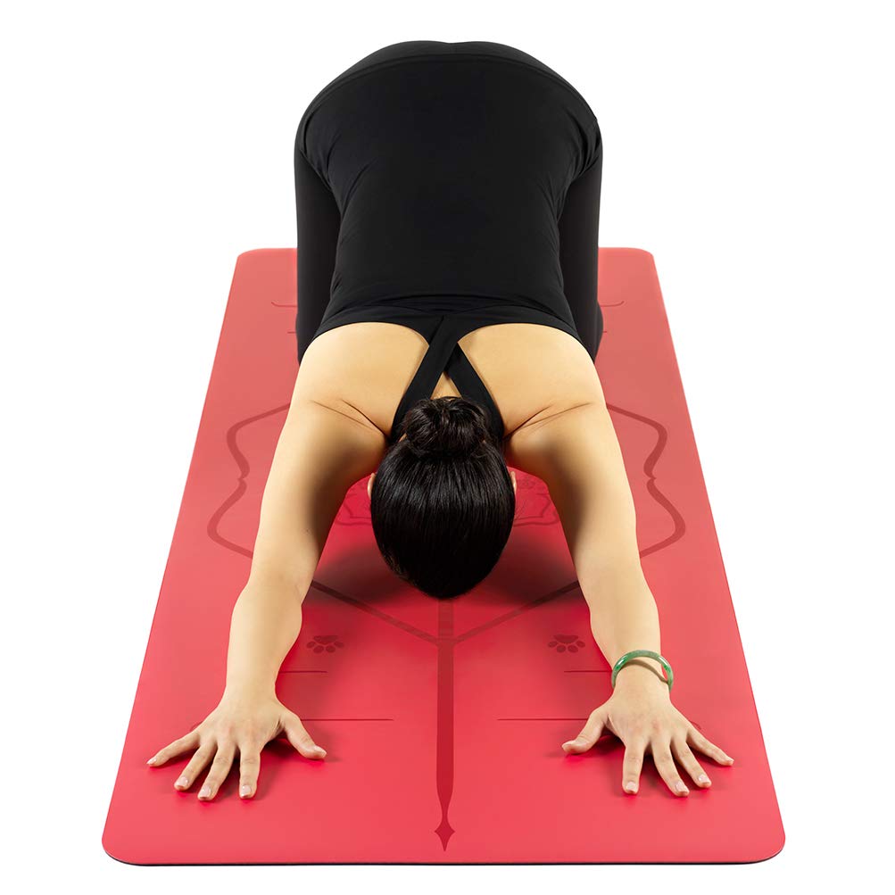 Liforme Year of The Dog Yoga mat ñ Patented Alignment System, Warrior-like Grip, Non-Slip, Eco-friendly, Sweat-resistant, Long, Wide and Thick for comfortñ Special Edition Dog - Red