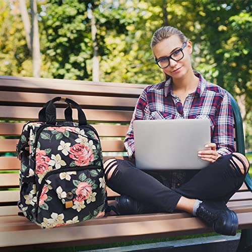 Hap Tim Travel Backpack Carry On Flight Approved, Laptop Backpack Women, Work Backpack Woman, Teacher Backpack, Pink（7651-PK）