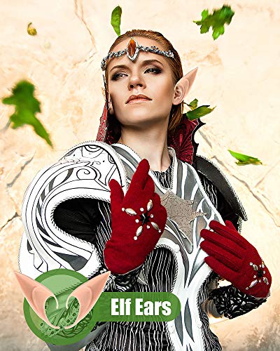 CEDAR BRIGHT Elf Ears Cosplay Masquerade Accessories - Kids&Adult Soft Pointed Ear Tips Anime Party Dress Up Costume Fairy Pixie for Halloween Christmas Party