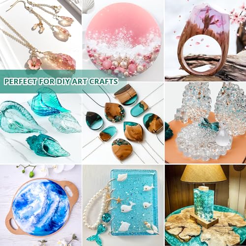 KHKD RESIN 1 Gallon Epoxy Resin Kit- 2 Part Ultra Crystal Clear Resina Epoxica- High Gloss Odorless, UV & Impact Resistance Food Grade Epoxy Perfect for DIY Crafts, Jewelry, Art Coating, Coaster, Tray