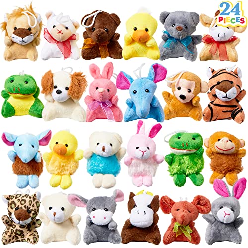 JOYIN 24 Pcs Mini Sea Animal Plush Toys, 3” Stuffed Sea Animal Bulk for Kids Birthday Party Favors, Basket Stuff, Pinata Fillers, Goodie Bag Fillers, School Prizes, Valentine's Day Party Supplies