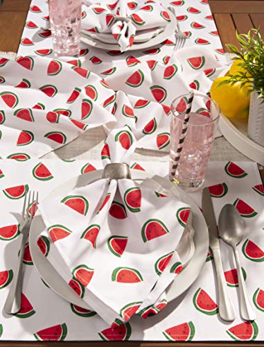 DII Watermelon Outdoor Tabletop Collection, Stain Resistant & Waterproof, Table Runner, 14x72