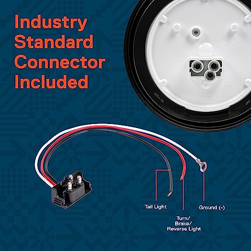 TRUE MODS 4" Round Amber 24 LED Trailer Tail Lights [DOT certified] [Grommet & Plug Included ] [IP67 Waterproof] Park Turn Trailer Lights for RV Trucks