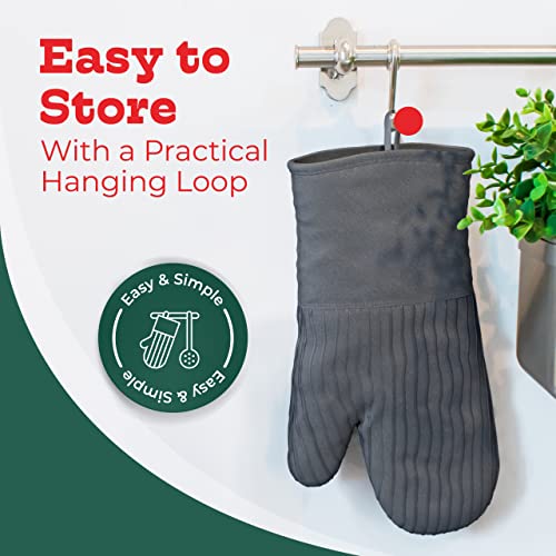 Mini Oven Mitts, Made with Recycled Cotton Infill, 480 F Heat Resistant, 1 Pair Red