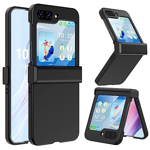 Designed for Z Flip 5 Case with Hinge Protection, Samsung Flip 5 Case,Slim and Thin Full Protective Shockproof Phone Cover Case for Galaxy Z Flip 5 5G(2023)- Black