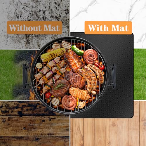 Demiwise 48X36in Grill Mats for Outdoor Grill,Waterproof,OilProof,Fireproof,Fits Most Grills, Smokers, Griddles and Outdoor Charcoal, Flat Top,Deck and Patio Protector