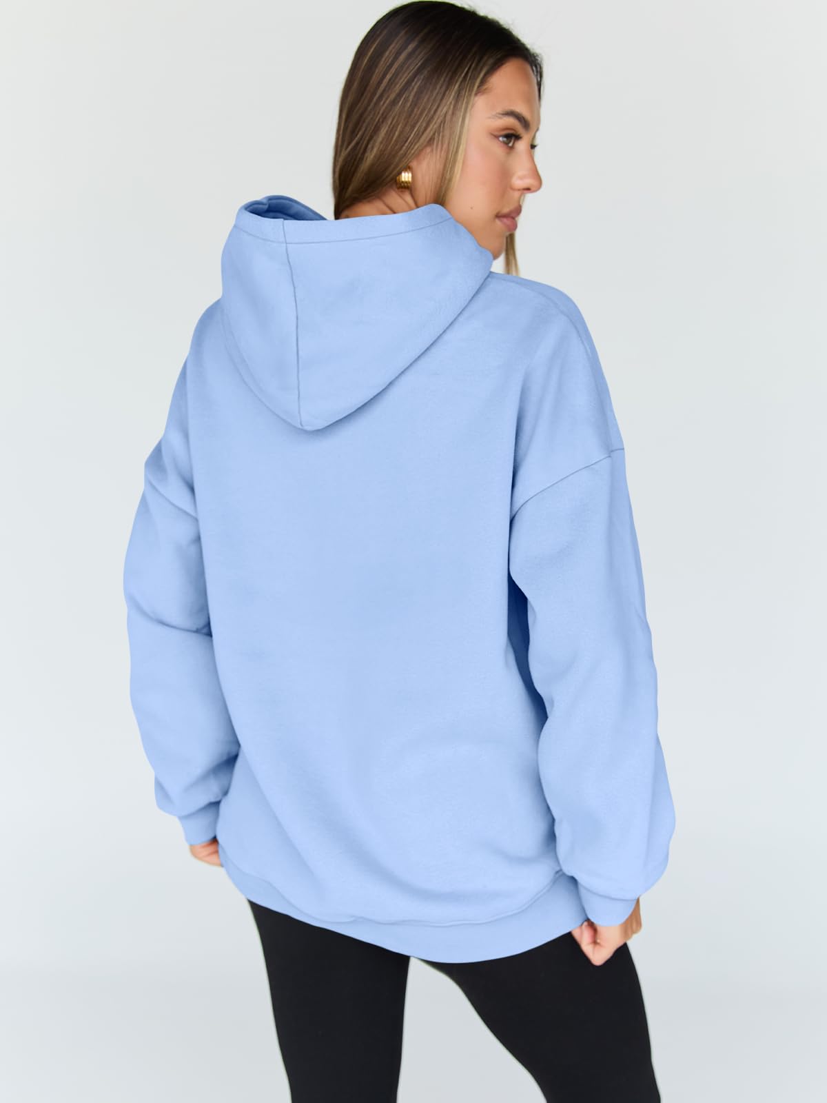 Trendy Queen Womens Oversized Hoodies Fleece Hooded Sweatshirts Casual Pullover Fall Winter Outfits Long Sleeve Tops 2025 LightBlue S