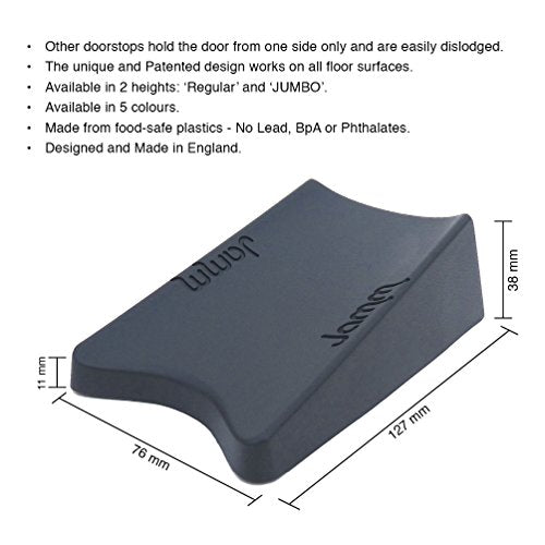 Jamm Jumbo Door Stopper | Door Stop Wedge Holds Doors Open in Both Directions | Premium Non Rubber Non Slip Hardware | Honey Beige - 1 Pack