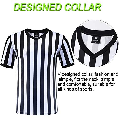 Shinestone Referee Shirt,V Neck Referee Umpire Shirt Jersey for Football and Sports for Christmas