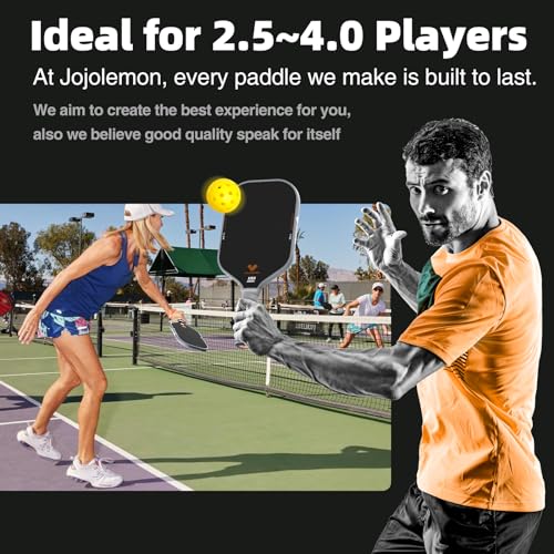 JOJOLEMON Pickleball Paddles, Raw Carbon Fiber Pickleball Paddle with a 16mm Shark Power Polymer Core, The Pickleball Rackets Designed for Ultimate Spin & Consistency