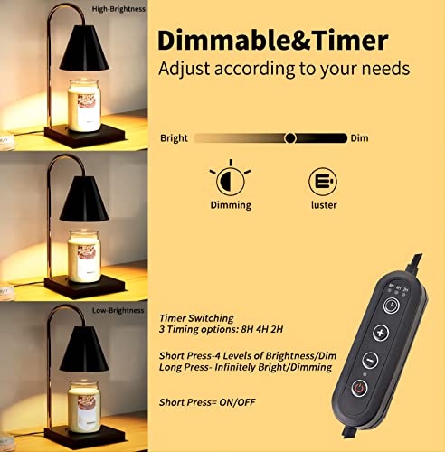 SESIIduo Candle Warmer Lamp, Dimmable Candle Warmer Lamp with Timer, Presents for Mom, Electric Candle Lamp Warmer with 2 Bulbs, for Jar Candles
