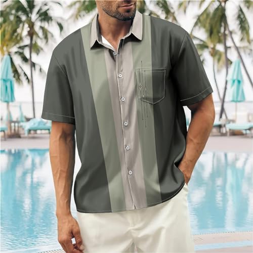 Men's Halloween Shirt Spider Print Short Sleeve Casual Breathable Button Down Aloha Shirts