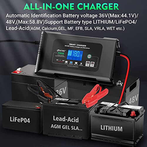 Haisito Golf Cart Battery Charger, 36Volt 48 Volt Lead-Acid Lithium Lifepo4 Smart Battery Charger, 48V EZGO Trickle Charger, 48 Volt Golf Cart Charger EZGO RXV plug