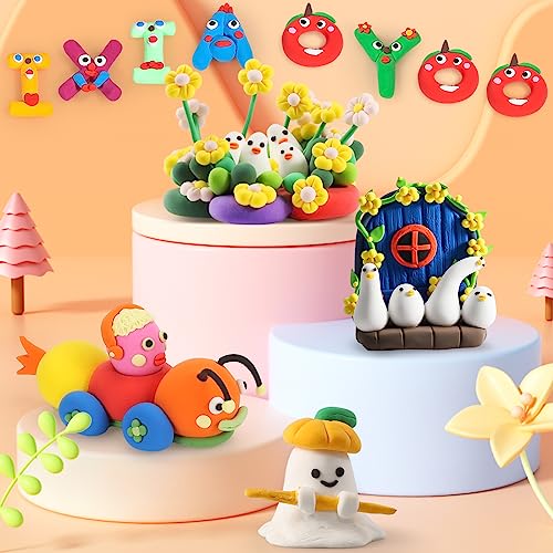 Ixiaoyoo Air Dry Clay, 100 Colors Modelling Clay for Kids, DIY Molding Magic Clay for with Tools, Soft & Non-Sticky, Toys Gifts for Age 3 4 5 6 7 8+ Years Old Boys Girls Kids