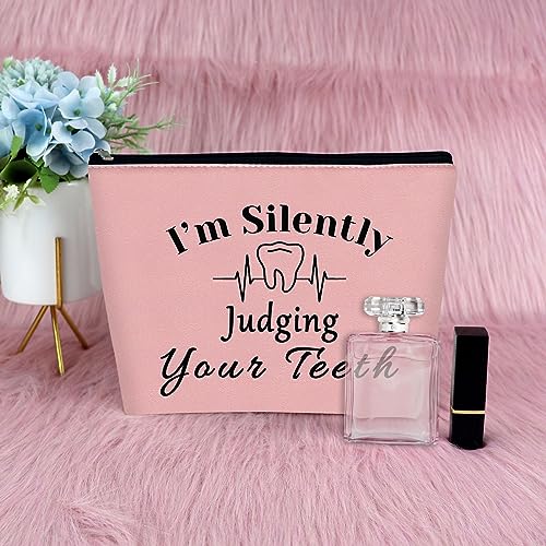 Dentist Gift Makeup Bag Dental Hygienist Gifts Dentist Birthday Gifts Dental Assistant Gifts Dental Gifts for Dentist Appreciation Gift for Women 2Pcs Travel Cosmetic Pouch Christmas Birthday Gift