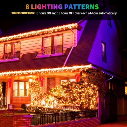 Tcamp 105FT 300 LED Battery Operated Christmas Lights with Remote Timer Memory Function, 8 Modes Battery String Lights for Christmas Tree Bedroom Wreath, Warm White
