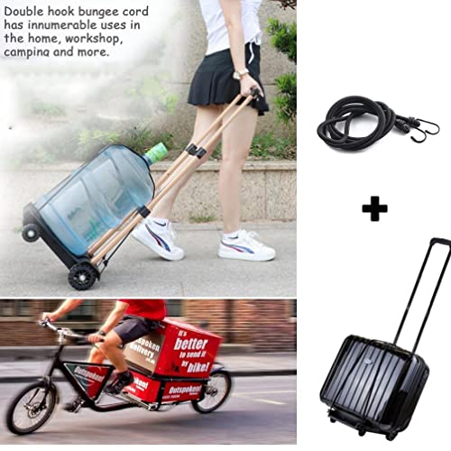 Lanlord Latex Black Heavy Duty Outdoor 20 Inch Bungee Cords with Hook Bungee Straps 2Pcs20inch