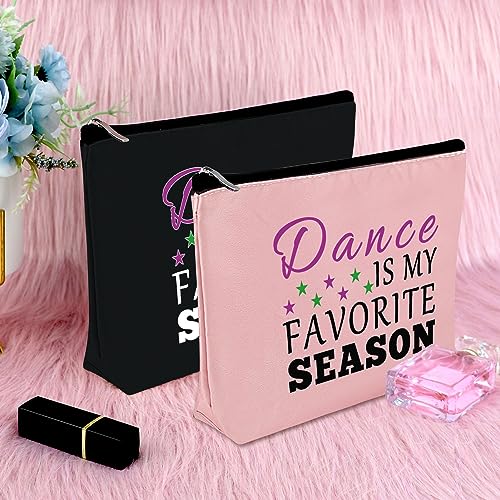 Dance Lover Gift Makeup Bag Dance Instructor Gift Dance Teacher Appreciation Gifts Cosmetic Bag Dance Graduation Gift Dancer Gift for Women 2PCS Travel Zipper Cosmetic Pouch Christmas Birthday Gifts