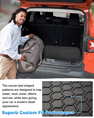 Cartist Cargo Liner Compatible with 2015-2024 Jeep Renegade Trunk Mat Car Rear Boot Liner Black