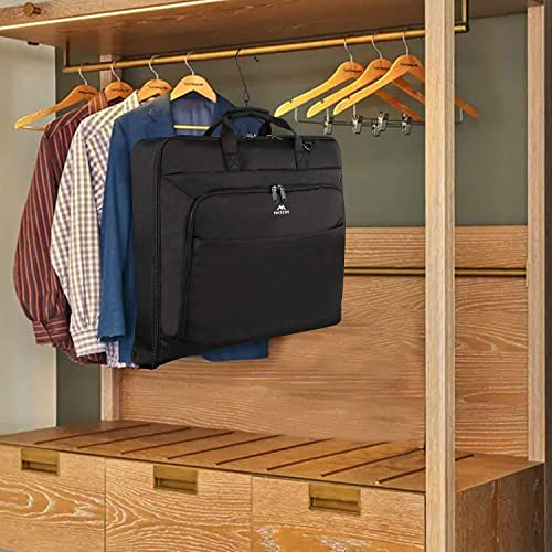 MATEIN Garment Bag for Travel, Large Carry on Garment Bags with Strap for Business, Waterproof Hanging Suit Luggage Bag for Men Women, Wrinkle Free Suitcase Cover for Shirts Dresses Coats, Black