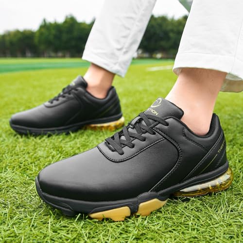 Zakey Men's Golf Shoes Spikes Professional Golf Sneakers Anti Slip Walking Footwears for Golfers Outdoor (13,BlackBlue)