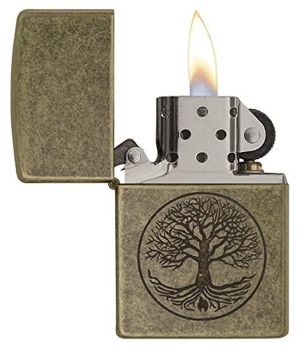 Personalized Zippo Lighter Classic Tree of Life Antique Brass - Free Engraving #29149 (Tree of Life)