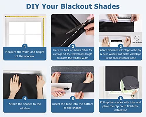 LazBlinds 100% Blackout Door Curtain, No Tools No Drill Cordless Blinds for Windows, Thermal Insulated UV Protection Privacy Window Curtains for French Door Front Door(26''W x 68''H, Beige, 1 Panel)