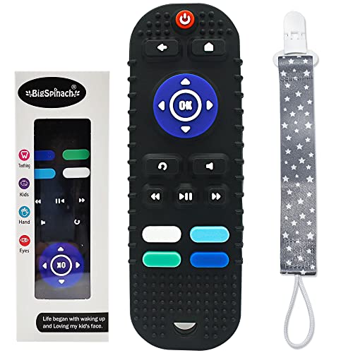 BIGSPINACH Cool Remote Tv Controller Teething Toy for Babies 3-12 Months Fun Baby Teether