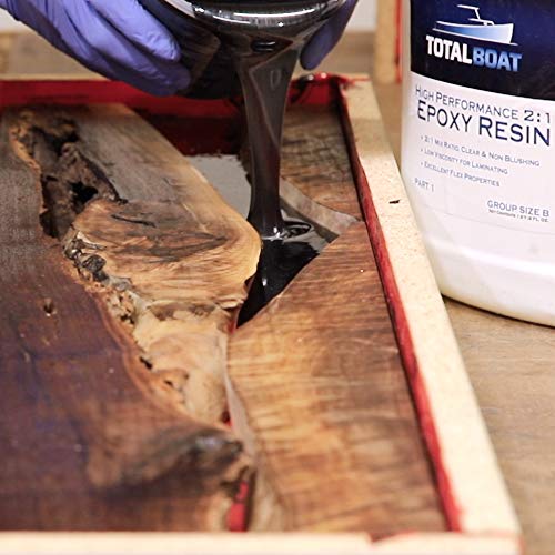 TotalBoat-510825 High Performance Epoxy Kit, Crystal Clear Marine Grade Resin and Hardener for Woodworking, Fiberglass and Wood Boat Building and Repair (Gallon, Medium)