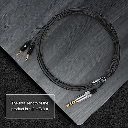 Replacement Audio Cable with Remote Volume & Mic Compatible with Sol Republic Master Tracks HD V8, V10, V12, Sol Republic X3 Headphone, for iPhone Samsung Huawei Android Phone (Black)