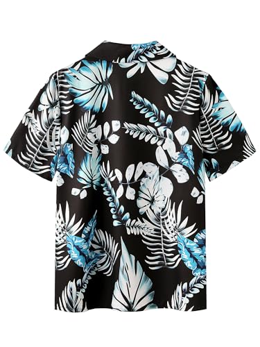 ZXZY Women Summer Hawaii Shirts Soft Cool Floral Tropic Print Short Sleeve Button Up Tops T-Shirt White
