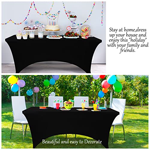 BDDC Table Covers for 8 Foot Tables, Spandex Table Covers 8ft, Light Purple Table Cloths Rectangle 8ft for Events, Wedding, Banquets & Parties
