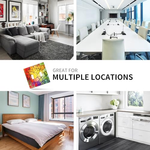 Abstract Double Toggle Light Switch Plates And Outlet Covers Decorative Electrical Wall Plate 2 Gang Receptacle Switchplate Decorate Plug Cover For Bathroom Bedroom Kitchen Home Decor