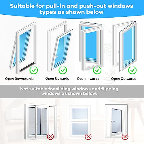 300CM (118") Portable Dryer Window Vent Kit with 2 Zipper Doors, Universal Casement Window Vent Seal Kit for Mobile Dryer and Air Conditioner, Upgraded Full Sealing Waterproof AC Window Seal Kit