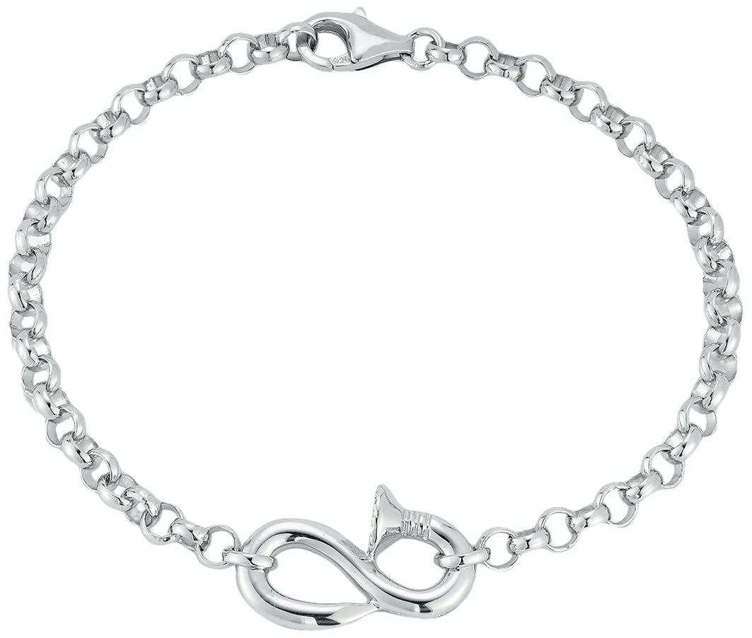 MATEO New York, Bent Nail Chain Bracelet, Silver