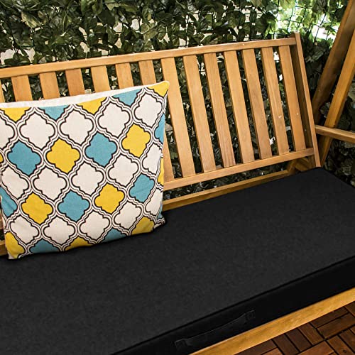 Pcinfuns Outdoor Bench Cushions 45 x 18 Inch Water-Resistant Chair Cushion for Patio Furniture with Fade Resistant and Removable Cover with Handle & Adjustable Straps for Patio,Yard,Light Grey